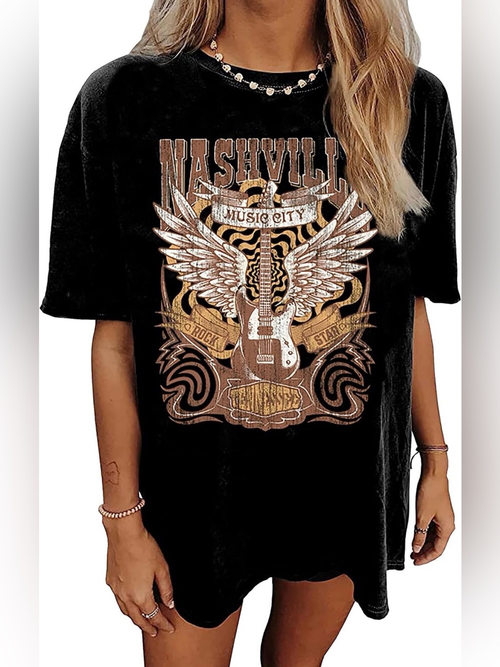 Nashville Music City Graphic Tee - Black